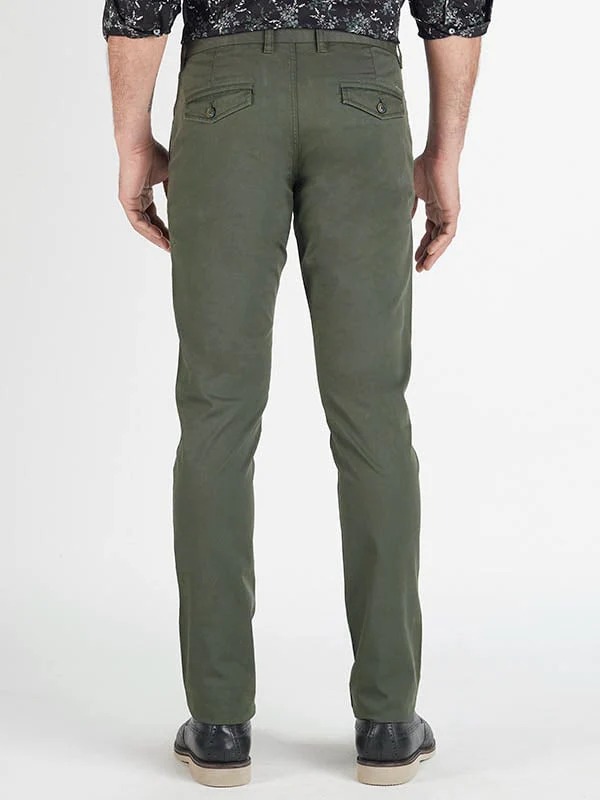 Indian Terrain Men's Slim Fit Solid Green Trousers